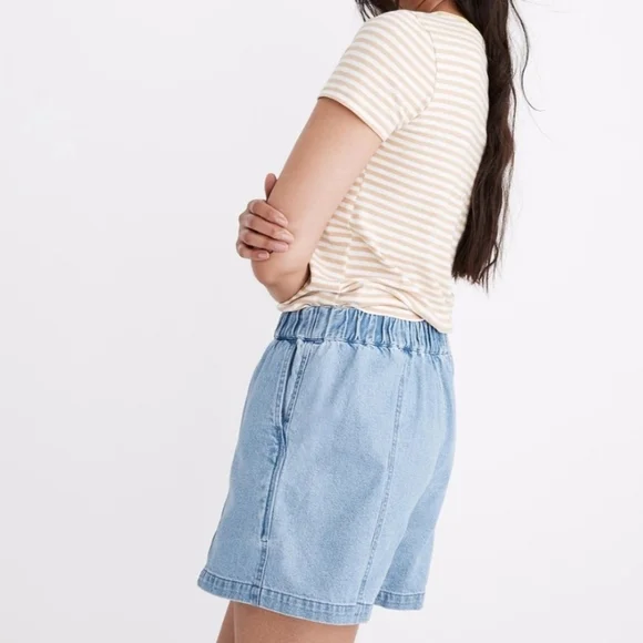 NWT Madewell Denim Easy Pull-On Shorts in Rathmore Wash Size Large - Picture 11 of 12